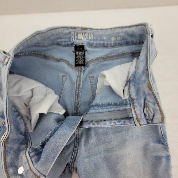 Rewash Brand Jeans Women's 27 Light Wash Super Flare Bell Bottoms Raw Hem High R - Picture 15 of 16
